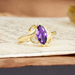 Natural Inspiration 2-Prong Marquise Cut Amethyst Engagement Ring - Additional view