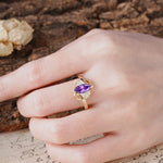 Natural Inspiration 2-Prong Marquise Cut Amethyst Engagement Ring - Additional view