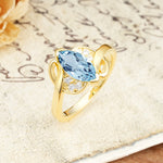 Natural Inspiration 2-Prong Marquise Cut Aquamarine Engagement Ring - Additional view