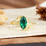 Natural Inspiration 2-Prong Marquise Cut Emerald Engagement Ring - Additional view