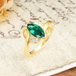 Natural Inspiration 2-Prong Marquise Cut Emerald Engagement Ring - Additional view