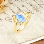 Natural Inspiration 2-Prong Marquise Cut Moonstone Engagement Ring - Additional view