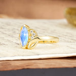 Natural Inspiration 2-Prong Marquise Cut Moonstone Engagement Ring - Additional view