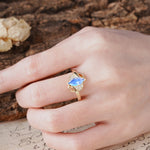 Natural Inspiration 2-Prong Marquise Cut Moonstone Engagement Ring - Additional view
