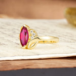 Natural Inspiration 2-Prong Marquise Cut Ruby Engagement Ring - Additional view