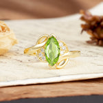 Natural Inspiration 2-Prong Marquise Cut Peridot Engagement Ring - Additional view