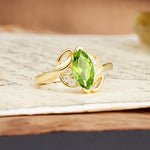 Natural Inspiration 2-Prong Marquise Cut Peridot Engagement Ring - Additional view