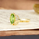 Natural Inspiration 2-Prong Marquise Cut Peridot Engagement Ring - Additional view