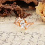 Uniquely Luxurious, Wrapped-Setting, 2-Prong Marquise Cut Moissanite Engagement Ring - Additional view