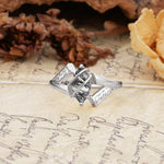 Uniquely Luxurious, Wrapped-Setting, 2-Prong Marquise Cut Black Rutilated Quartz Engagement Ring - Additional view