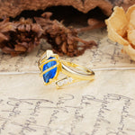 Uniquely Luxurious, Wrapped-Setting, 2-Prong Marquise Cut Sapphire Engagement Ring - Additional view
