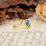 Uniquely Luxurious, Wrapped-Setting, 2-Prong Marquise Cut Sapphire Engagement Ring - Additional view