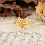 Uniquely Luxurious, Wrapped-Setting, 2-Prong Marquise Cut Citrine Engagement Ring - Additional view