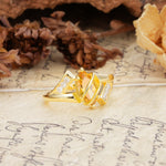 Uniquely Luxurious, Wrapped-Setting, 2-Prong Marquise Cut Citrine Engagement Ring - Additional view
