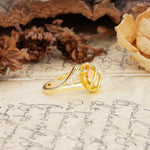 Uniquely Luxurious, Wrapped-Setting, 2-Prong Marquise Cut Citrine Engagement Ring - Additional view