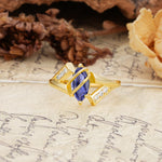 Uniquely Luxurious, Wrapped-Setting, 2-Prong Marquise Cut Tanzanite Engagement Ring - Additional view