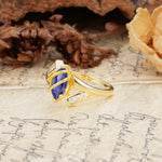 Uniquely Luxurious, Wrapped-Setting, 2-Prong Marquise Cut Tanzanite Engagement Ring - Additional view