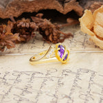 Uniquely Luxurious, Wrapped-Setting, 2-Prong Marquise Cut Amethyst Engagement Ring - Additional view
