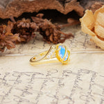 Uniquely Luxurious, Wrapped-Setting, 2-Prong Marquise Cut Moonstone Engagement Ring - Additional view