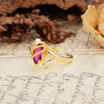 Uniquely Luxurious, Wrapped-Setting, 2-Prong Marquise Cut Ruby Engagement Ring - Additional view