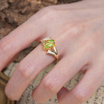 Uniquely Luxurious, Wrapped-Setting, 2-Prong Marquise Cut Peridot Engagement Ring - Additional view