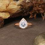 Luxurious and Unique 4-Prong Pear Cut Lab Diamond Engagement Ring - Additional view