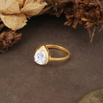 Luxurious and Unique 4-Prong Pear Cut Moissanite Engagement Ring - Additional view