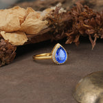 Luxurious and Unique 4-Prong Pear Cut Sapphire Engagement Ring - Additional view