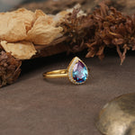 Luxurious and Unique 4-Prong Pear Cut Alexandrite Engagement Ring - Additional view