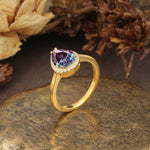 Luxurious and Unique 4-Prong Pear Cut Alexandrite Engagement Ring - Additional view