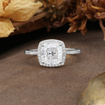 Luxurious and Unique 4-Prong Princess Cut  Moissanite Engagement Ring - Additional view