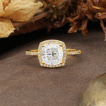 Luxurious and Unique 4-Prong Princess Cut  Moissanite Engagement Ring - Additional view