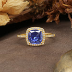Luxurious and Unique 4-Prong Princess Cut  Tanzanite Engagement Ring - Additional view