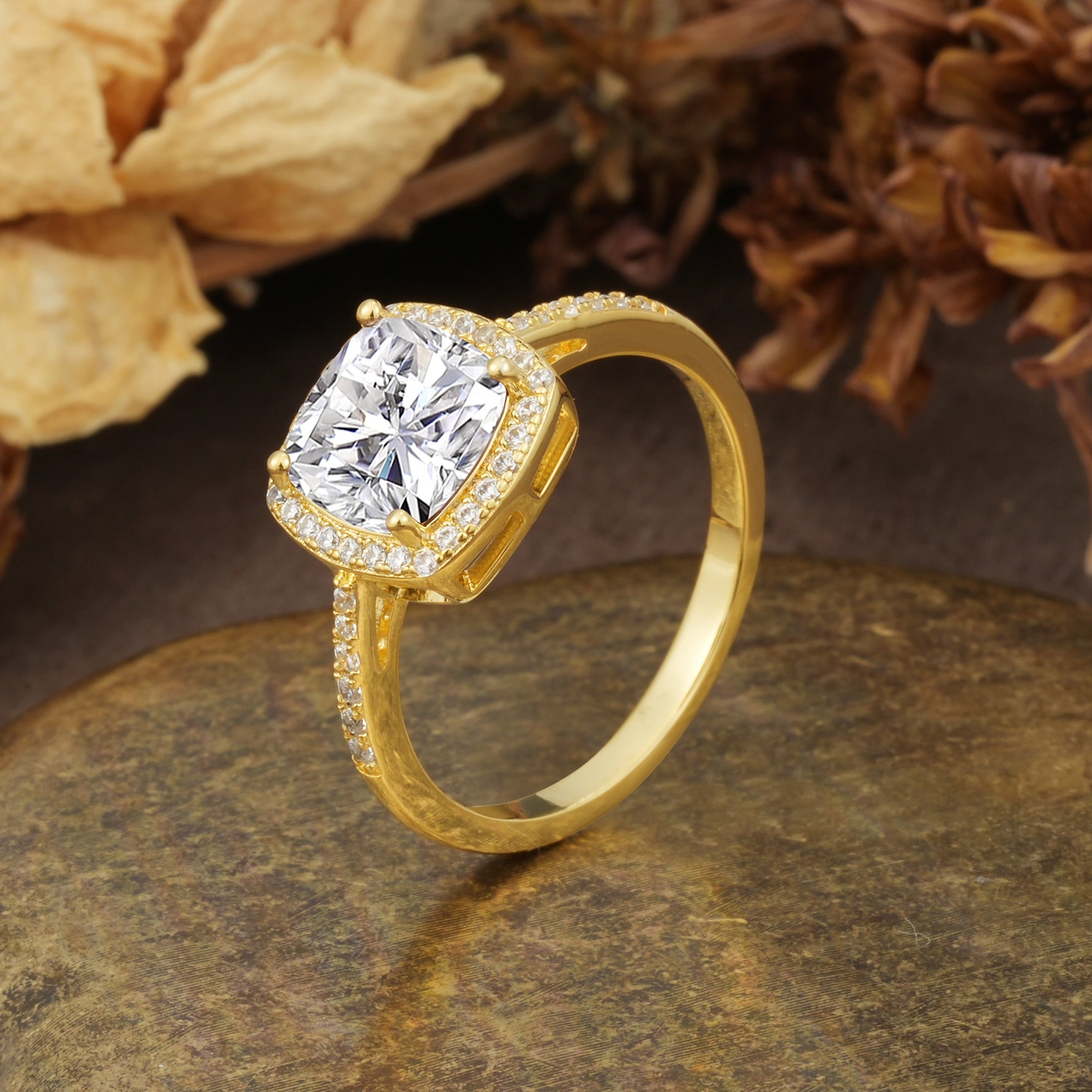 Luxurious and Unique 4-Prong Princess Cut  Lab Diamond Engagement Ring - Additional view