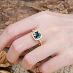 Luxurious and Unique 4-Prong Princess Cut  Alexandrite Engagement Ring - Additional view