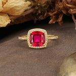 Luxurious and Unique 4-Prong Princess Cut  Ruby Engagement Ring - Additional view
