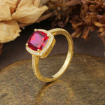 Luxurious and Unique 4-Prong Princess Cut  Ruby Engagement Ring - Additional view