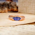 Classic Unique 3-Prong Pear Cut Tanzanite Two stones Engagement Ring - Additional view