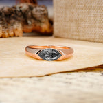 Classic Unique 3-Prong Pear Cut Black Rutilated Quartz Two stones Engagement Ring - Additional view