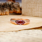 Classic Unique 3-Prong Pear Cut Garnet Two stones Engagement Ring - Additional view