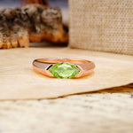 Classic Unique 3-Prong Pear Cut Peridot Two stones Engagement Ring - Additional view