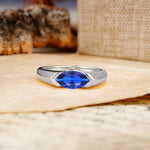 Classic Unique 3-Prong Pear Cut Sapphire Two stones Engagement Ring - Additional view