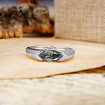 Classic Unique 3-Prong Pear Cut Black Rutilated Quartz Two stones Engagement Ring - Additional view