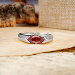 Classic Unique 3-Prong Pear Cut Garnet Two stones Engagement Ring - Additional view