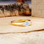 Classic Unique 3-Prong Pear Cut Moissanite Two stones Engagement Ring - Additional view