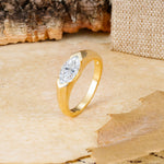 Classic Unique 3-Prong Pear Cut Moissanite Two stones Engagement Ring - Additional view