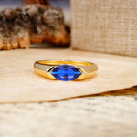 Classic Unique 3-Prong Pear Cut Sapphire Two stones Engagement Ring - Additional view