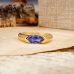 Classic Unique 3-Prong Pear Cut Tanzanite Two stones Engagement Ring - Additional view