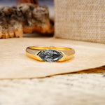 Classic Unique 3-Prong Pear Cut Black Rutilated Quartz Two stones Engagement Ring - Additional view