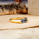 Classic Unique 3-Prong Pear Cut Black Rutilated Quartz Two stones Engagement Ring - Additional view